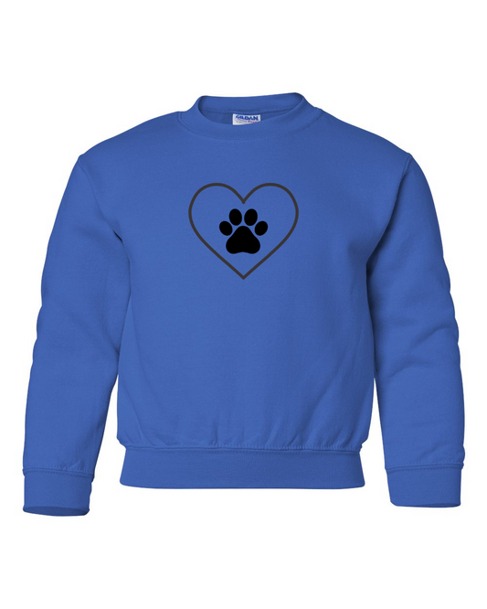 Youth "Love Paw" Crewneck Sweatshirt