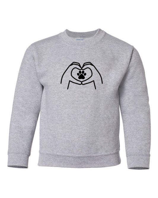 Youth "Heart Hands" Crewneck Sweatshirt